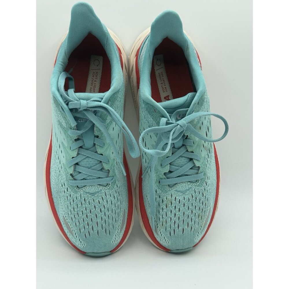 Hoka One One Clifton 8 Women Running Athletic Shoe Size 7 B Aquarelle Blue - Picture 7 of 12